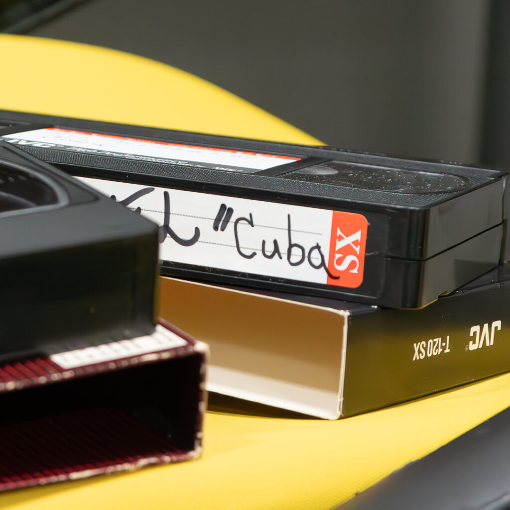 Stacked VHS tape and sleeve labeled "Cuba"