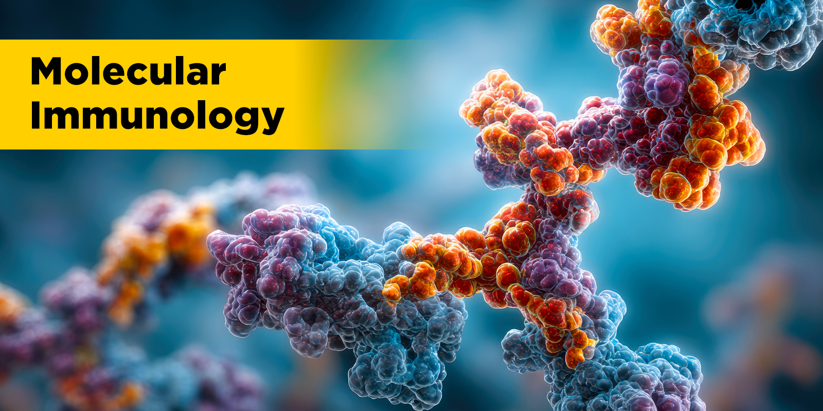 Course banner for Molecular Immunology showing a colorful molecular structure on a blue scientific background.